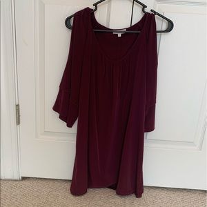 Dark Purple Cold-Shoulder Dress